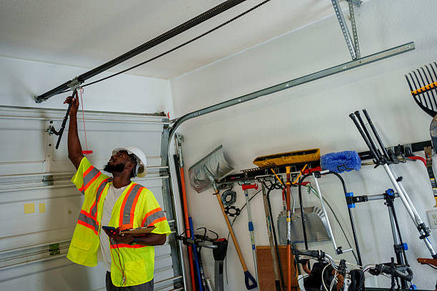 Professional Garage Door Panel Replacement technician working in Redmond, WA
